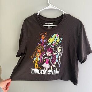 Mattel Monster High Crop Tee with Colorful Characters